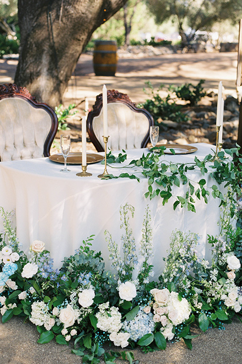  light blue and pink wedding with the groom in a light blue suit and the bride in a lace gown – cake and desserts