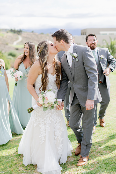  grey and dusty blue wedding with beachy touches - bridalparty 