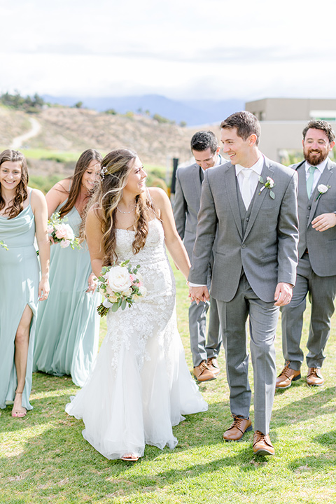  grey and dusty blue wedding with beachy touches - bridalparty 