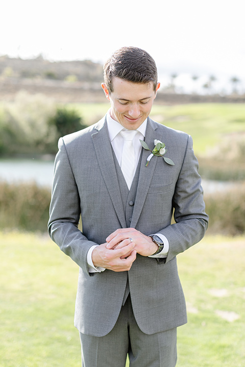  grey and dusty blue wedding with beachy touches – groom 