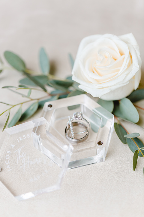  grey and dusty blue wedding with beachy touches - invitations and rings 