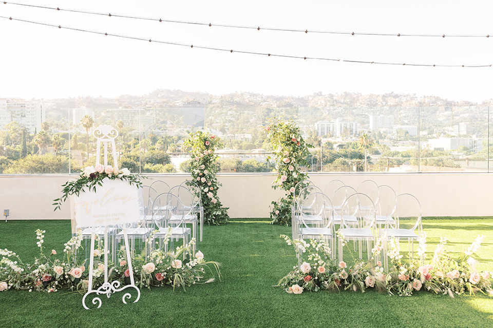  black and white wedding at the Laper Hotel – ceremony space and decor