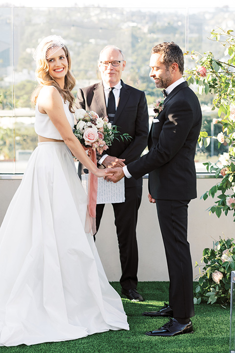  black and white wedding at the Laper Hotel – ceremony