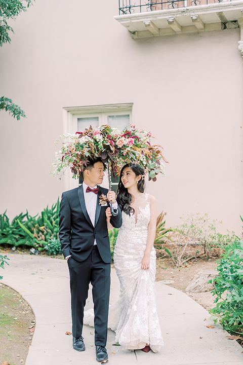  black and white wedding design at the Maxwell House with touches of pink – under the umbrella 