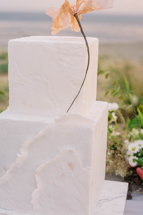  modern black and white upscale wedding on the cliffs overlooking the ocean – cake 