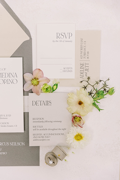  modern black and white upscale wedding on the cliffs overlooking the ocean –  invitations 