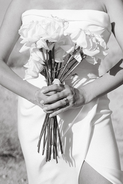  a trendy black and white wedding with modern details - bride 