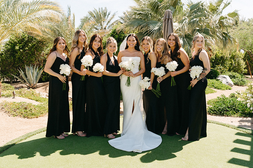  a trendy black and white wedding with modern details - bridesmaids 