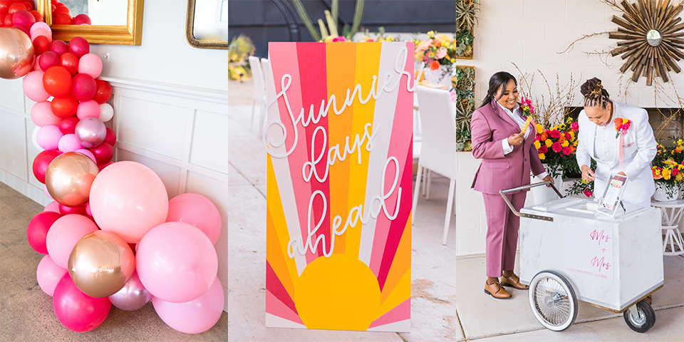  Pantone’s color of the year vivid magenta engagement party decor