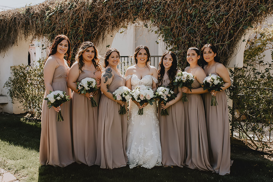  romantic neutral wedding with Spanish flare – bridesmaids
