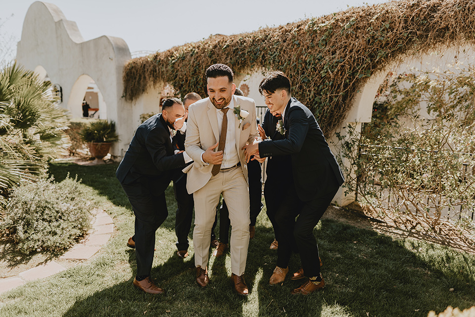  romantic neutral wedding with Spanish flare – groomsmen
