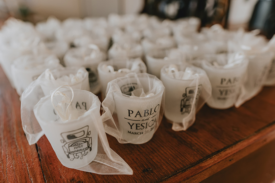  romantic neutral wedding with Spanish flare – shot glasses