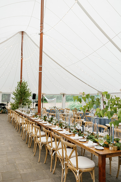  english garden wedding with blue and green touches – reception tables 