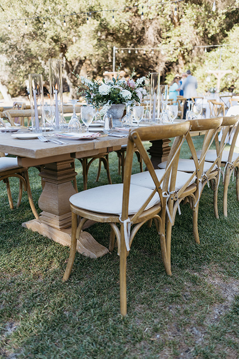  a classic blush and blue wedding design in a garden venue - reception décor 