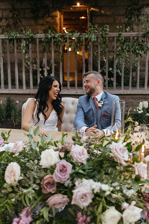  a classic blush and blue wedding design in a garden venue - cheersing 