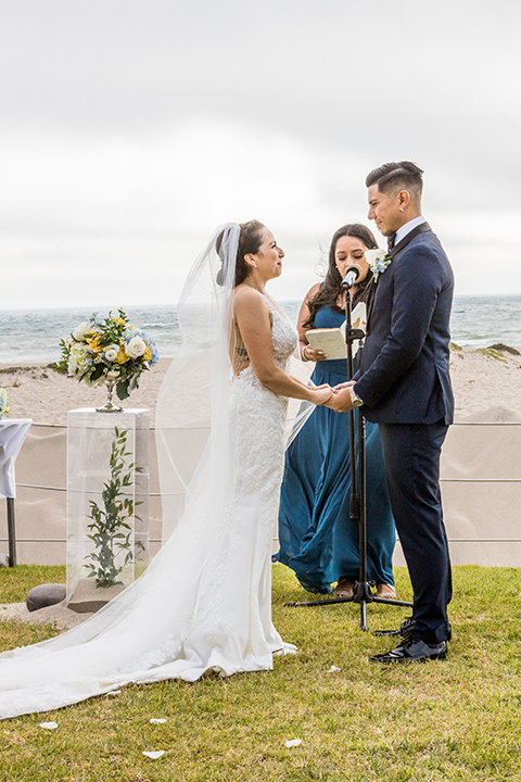  blue wedding on the sand - ceremony 