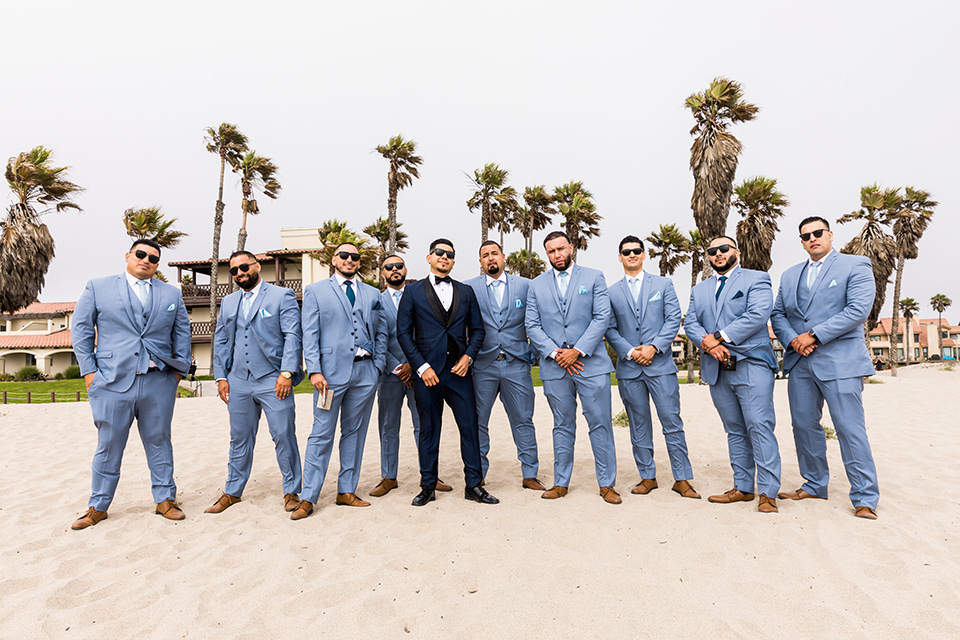  blue wedding on the sand - groomsmen 