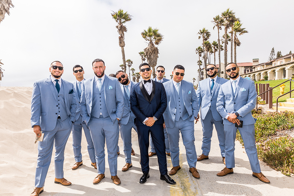  blue wedding on the sand - groomsmen 