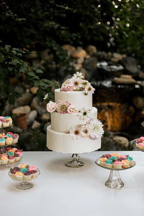  whimsical fairytale wedding with the groom in a gold velvet tuxedo – cake