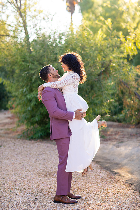  rose pink garden wedding with romantic rustic details – couple dancing