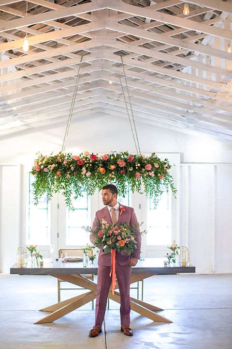  rose pink garden wedding with romantic rustic details – groom 