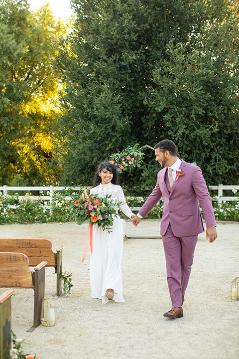  rose pink garden wedding with romantic rustic details – ceremony 