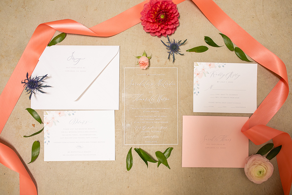  rose pink garden wedding with romantic rustic details – invitations