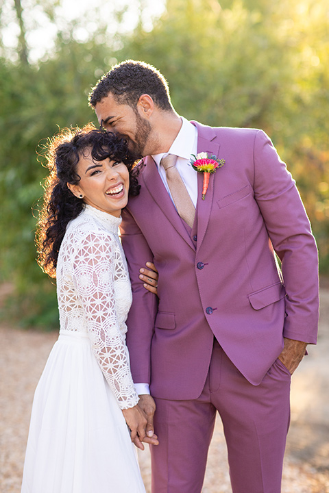  rose pink garden wedding with romantic rustic details – groom 
