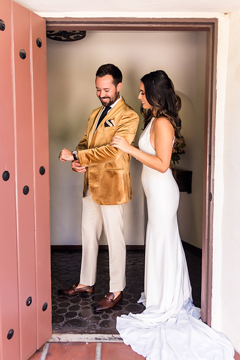  fun pink and champagne wedding with the bride in a pink tulle gown and the groom n a tan and pink look- grom 