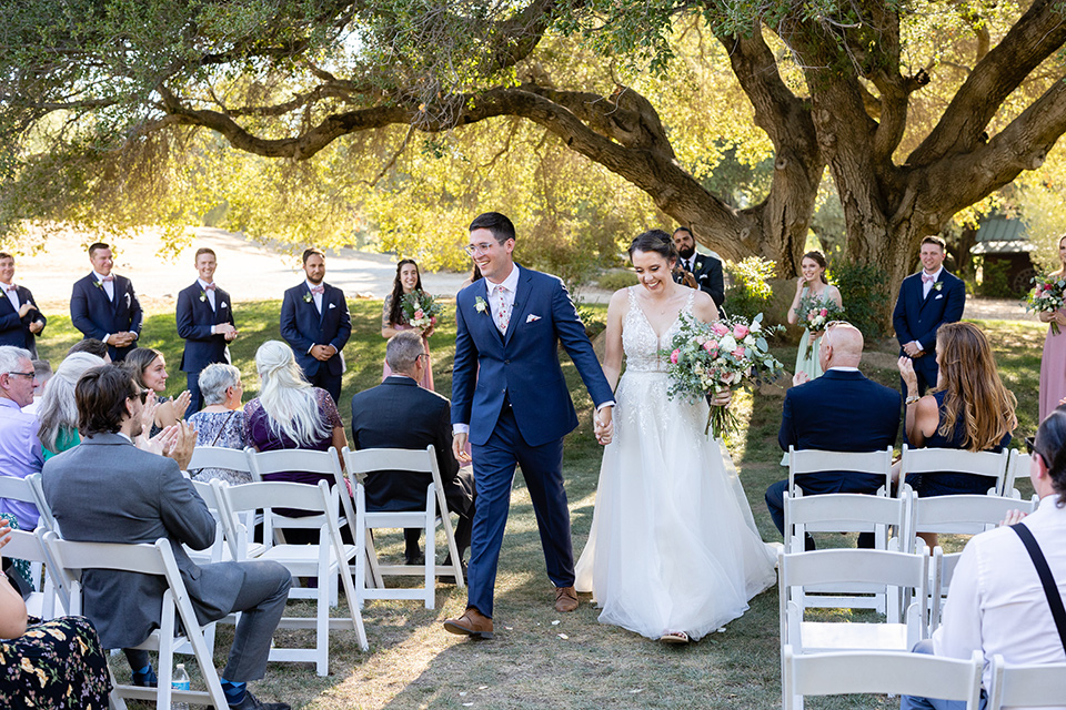  navy and pink garden wedding – bridal party