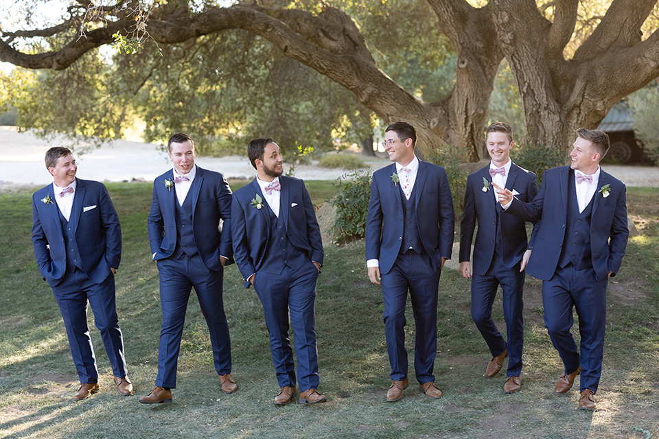  navy and pink garden wedding – groomsmen