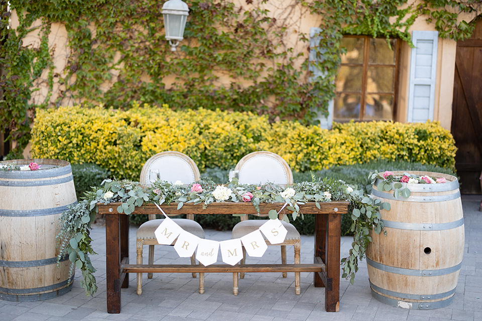  navy and pink garden wedding – sweetheart table