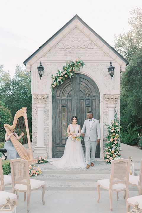  pastel and grey wedding with old world charm - cake 