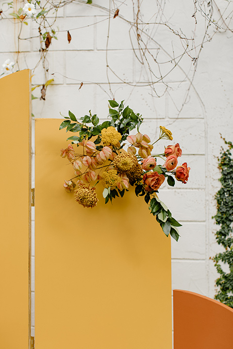  retro boho wedding with amber and brown color scheme – ceremony seating 