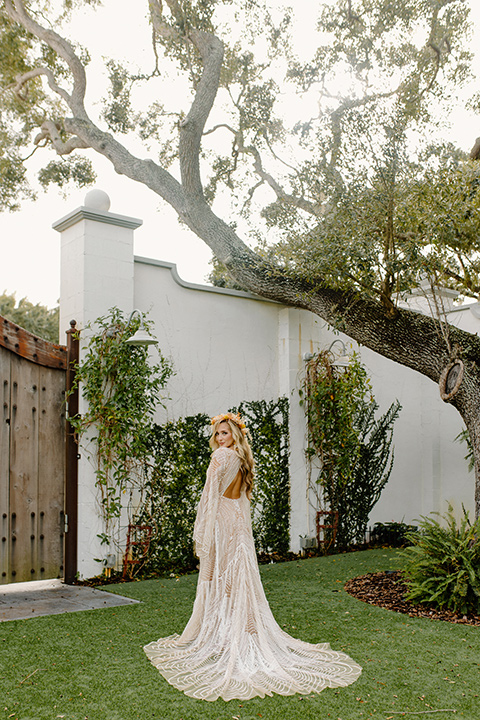  retro boho wedding with amber and brown color scheme - bride