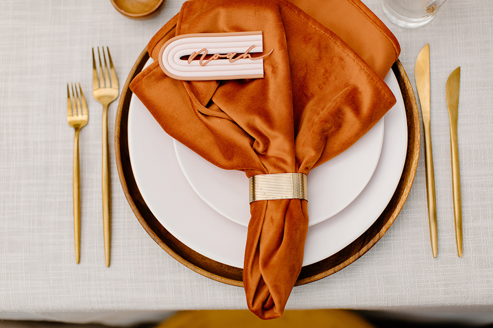  retro boho wedding with amber and brown color scheme – flatware