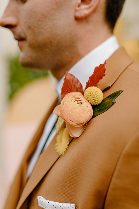  retro boho wedding with amber and brown color scheme – groom 