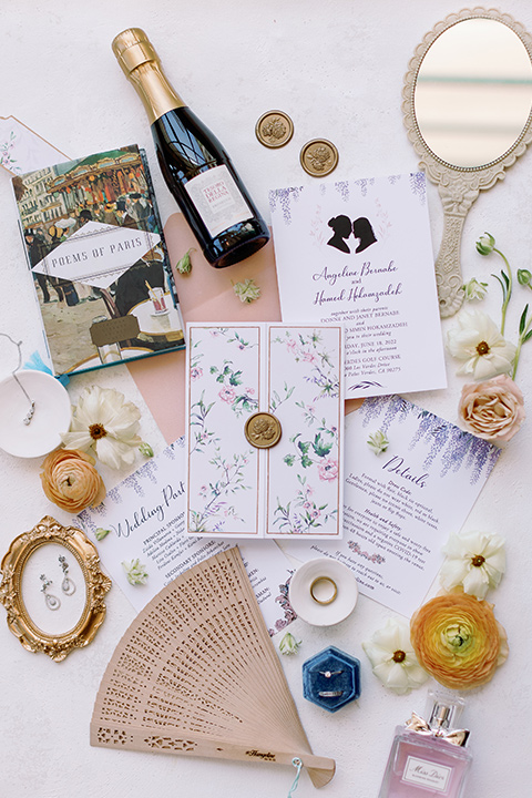  a Bridgerton inspired wedding with grand florals and dainty details – invitations 