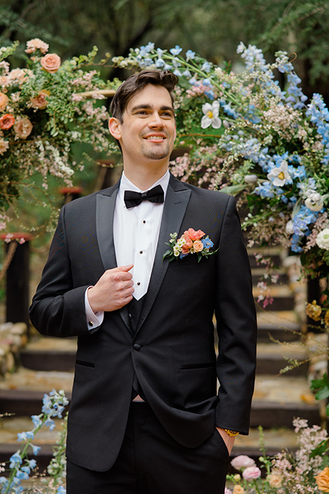  a colorful wedding with black tie style – groom 
