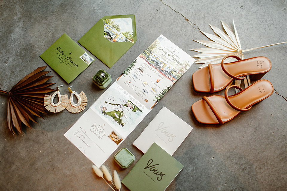  a neutral beachy elopement with the groom in a tan suit and the bride in a white lace dress – invitations 