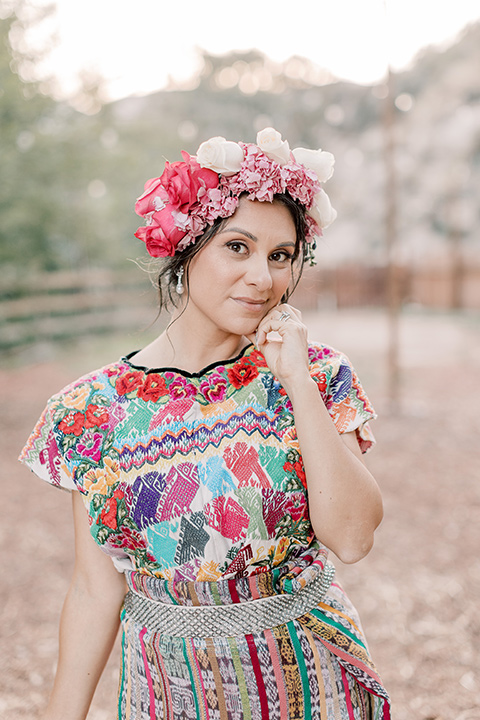  a wedding with central american cultural inspiration – bride in traditional colored dress 