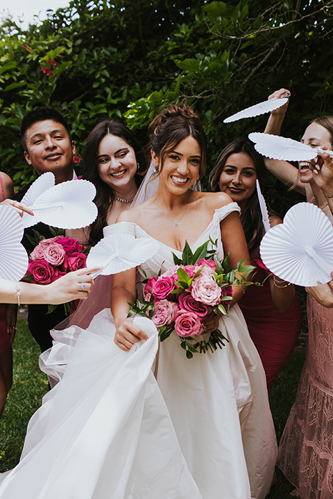  a grand pink and rose las vegas style wedding with bold trendy details – bridesmaids 