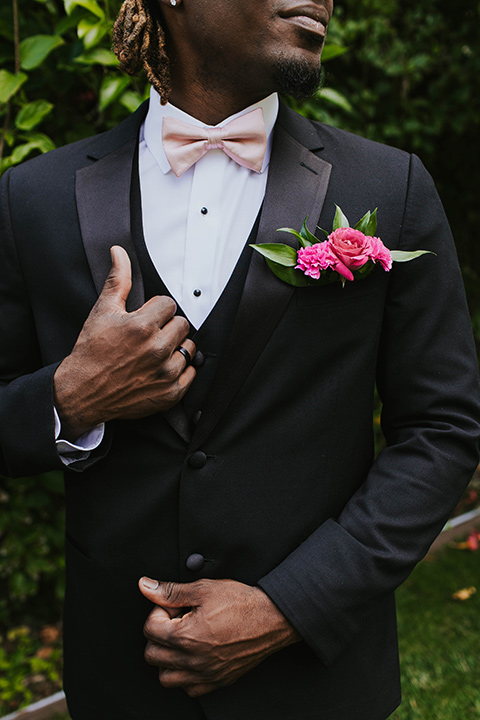  a grand pink and rose las vegas style wedding with bold trendy details – groom 
