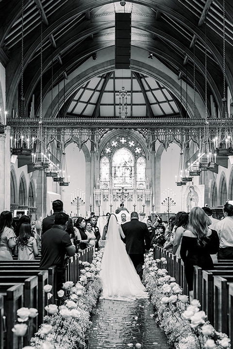  a classic blush and black wedding in a church - ceremony 
