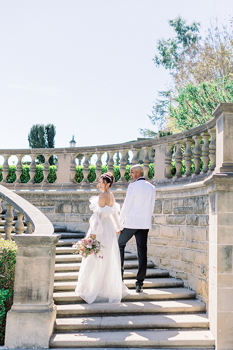  luxury wedding at Greystone Mansion with a classic design scheme - couple embracing 