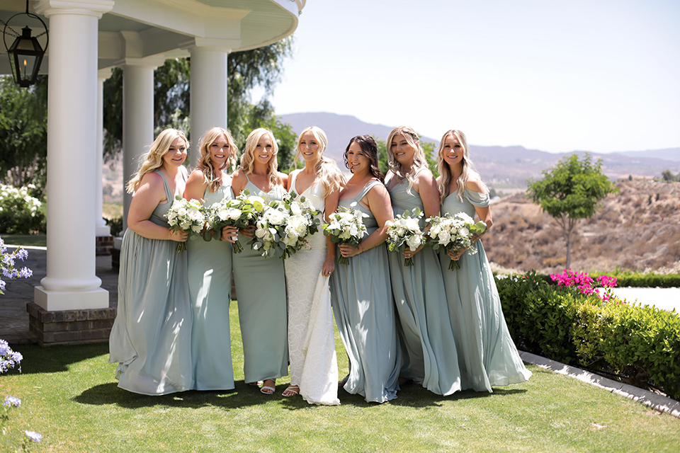  a green toned wedding with an outdoor venue - bridesmaids 