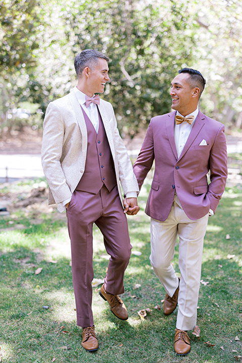  a colorful wedding in temecula with a 90s themed after party – grooms walking 