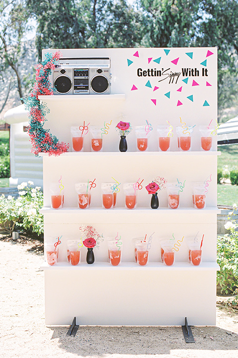  a colorful wedding in temecula with a 90s themed after party – reception decor 