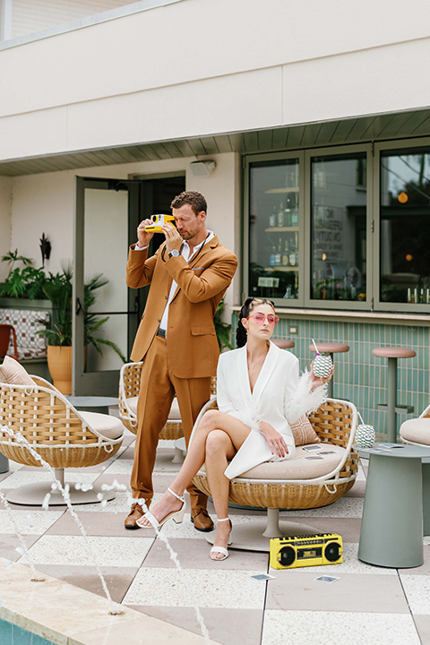  tropical and fun wedding at the Ryder Hotel – couple at reception 