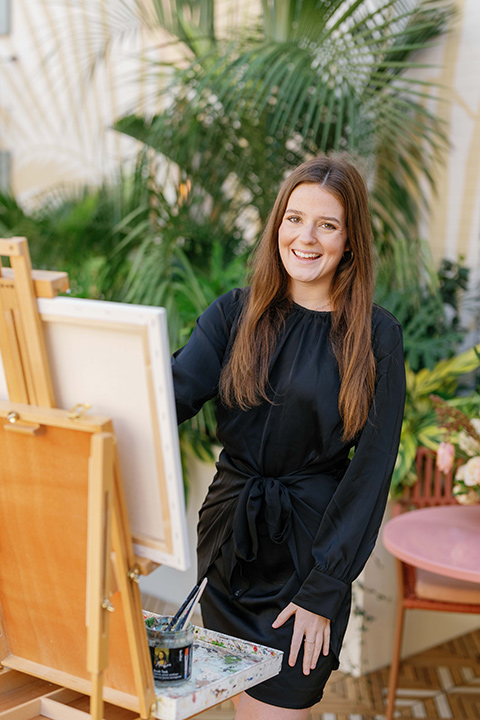  tropical and fun wedding at the Ryder Hotel – live painter 